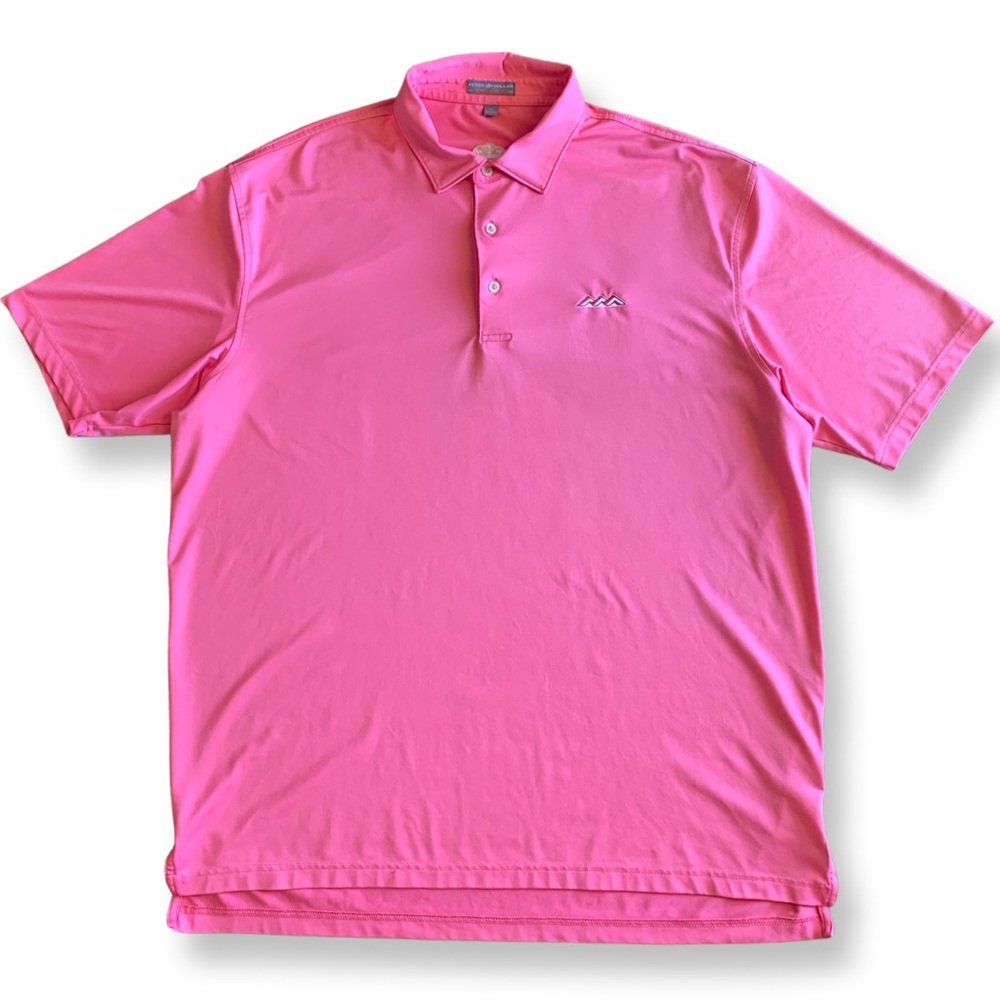 Peter Milar Mens Polo Summer Comfort Short-sleeved Coral Pink XL